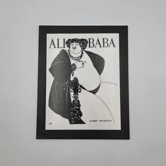 Vintage Wall Art Tile Aubrey Beardsley Ali Baba | Black and White Vintage Art - Picture 3 of 9